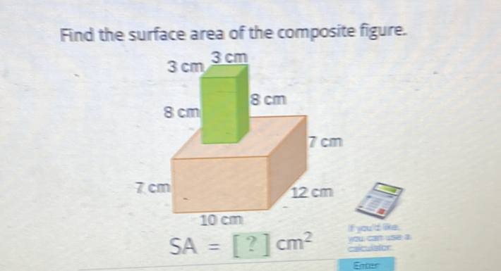 Find the surface area of the composite figure.