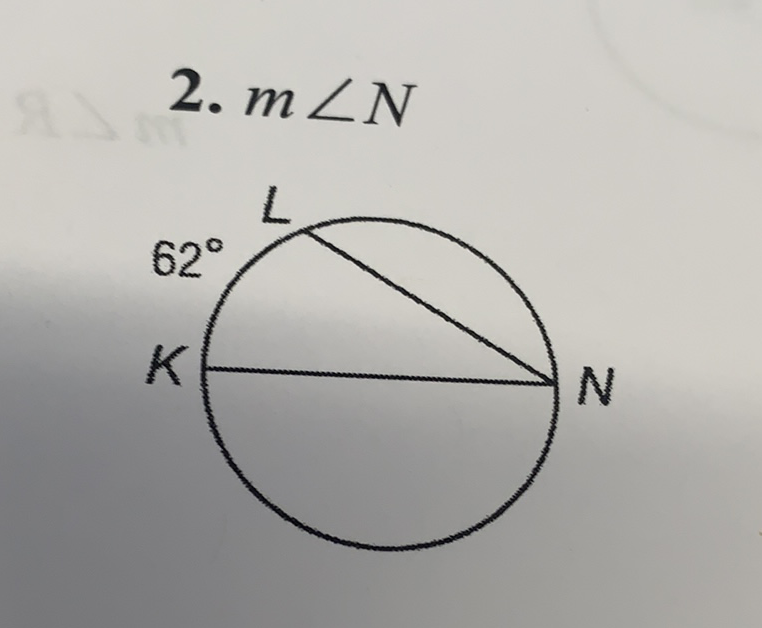 2. \( m \angle N \)