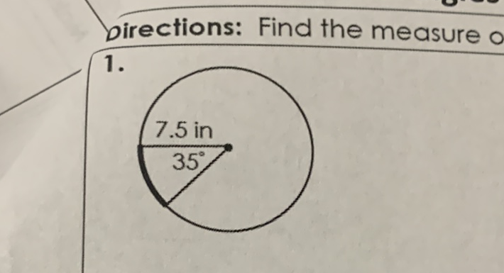 Directions: Find the measure
\( 1 . \)