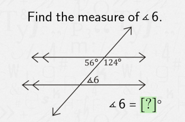 Find the measure of \( \triangle 6 \).