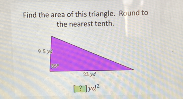 Find the area of this triangle. Round to the nearest tenth.