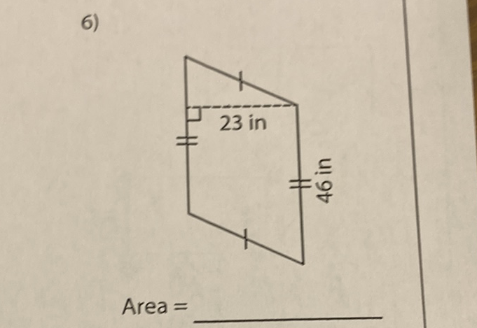 6)
Area =