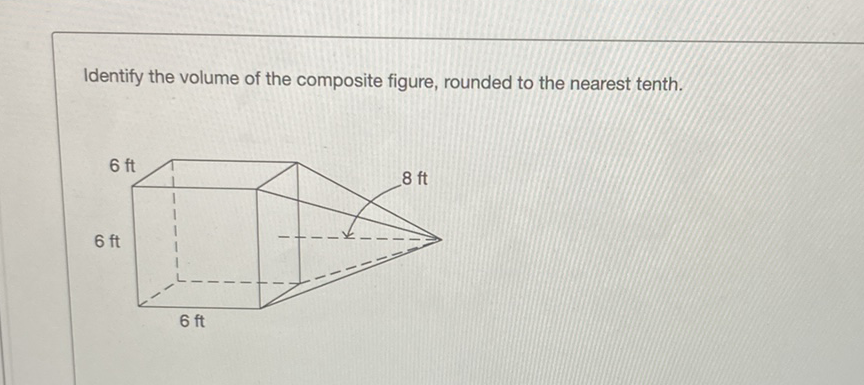 Identify the volume of the composite figure, rounded to the nearest tenth.
