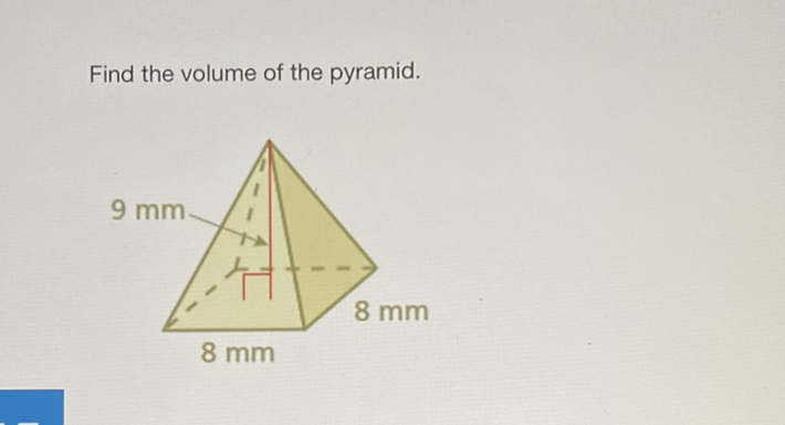 Find the volume of the pyramid.