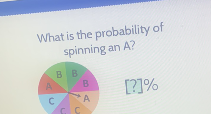 What is the probability of spinning an \( A \) ?
