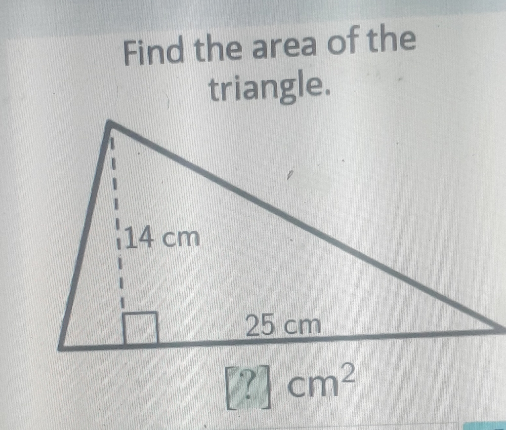 Find the area of the triangle.