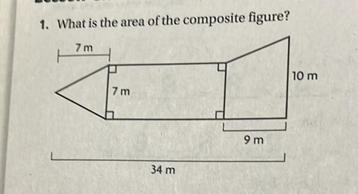 1. What is the area of the composite figure?