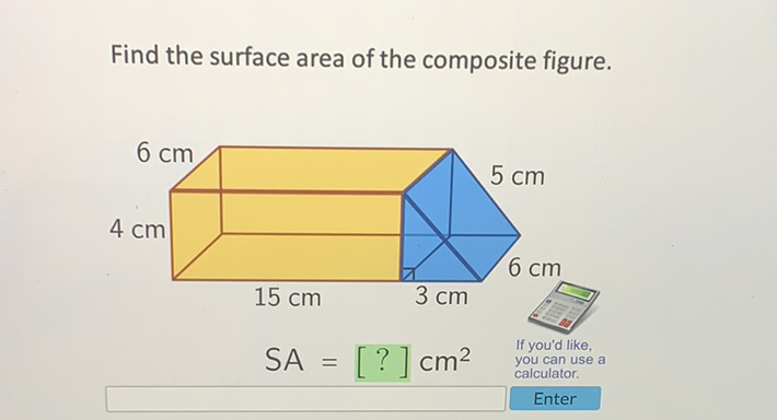 Find the surface area of the composite figure.