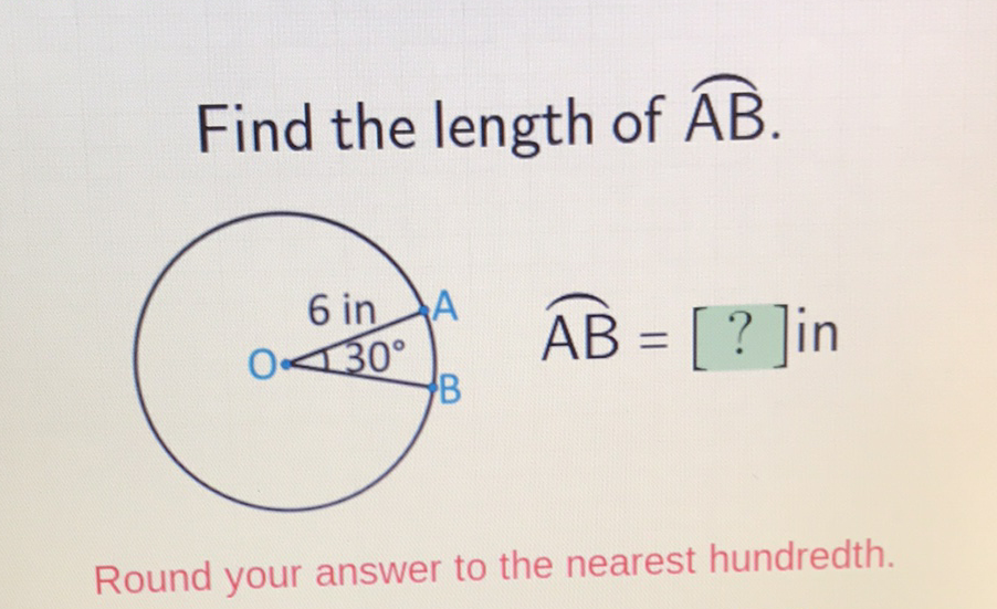 Find the length of \( \overparen{\mathrm{AB}} \).
Round your answer to the nearest hundredth.