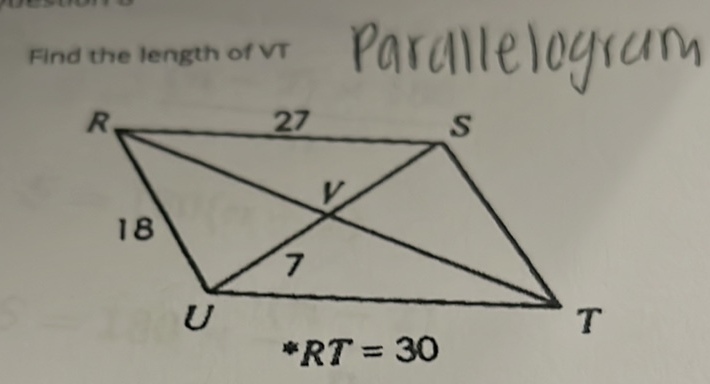 Find the length of pardillelogram