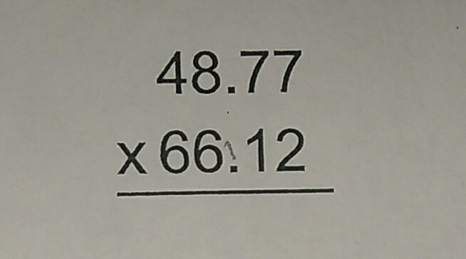 \begin{tabular}{r}
\( 48.77 \) \\
\( \times 66.12 \) \\
\hline
\end{tabular}