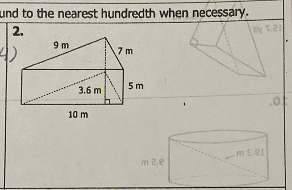 und to the nearest hundredth when necessary.
m ट.e