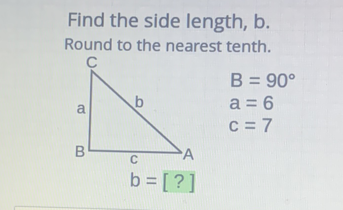 Find the side length, b. Round to the nearest tenth.
