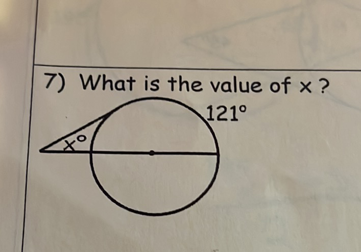 7) What is the value of \( x \) ?