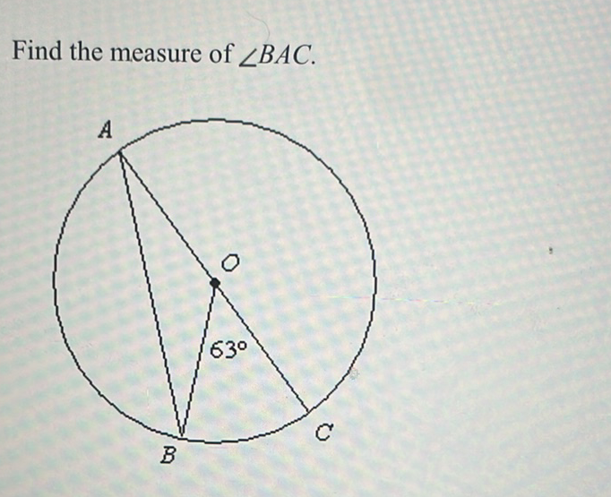 Find the measure of \( \angle B A C \).