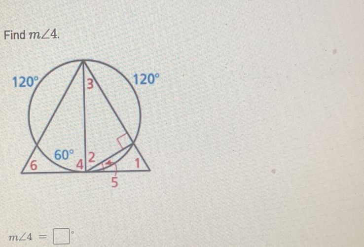 Find \( m \angle 4 \).
\[
m \angle 4=
\]