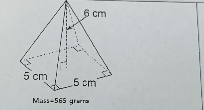 Mass \( =565 \) grams