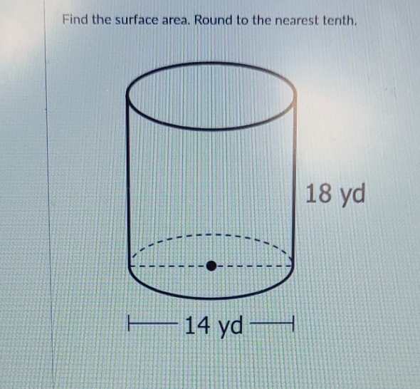 Find the surface area. Round to the nearest tenth.