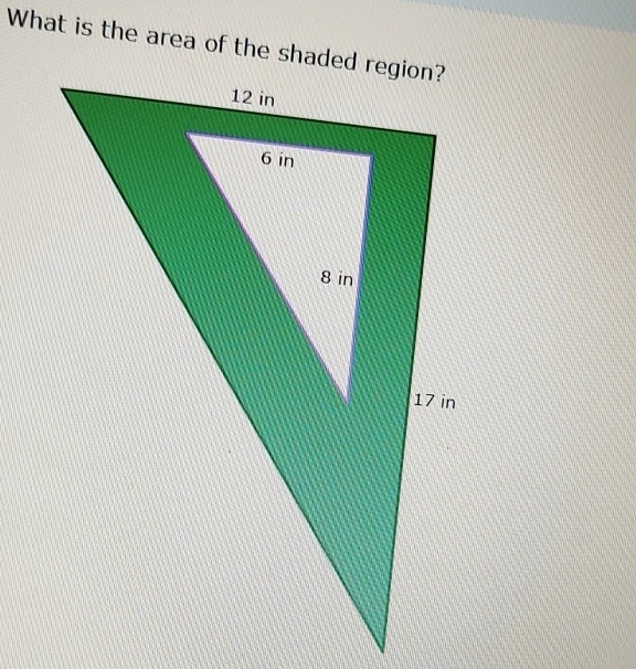 What is the area of the shaded region?