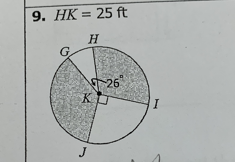 9. \( H K=25 \mathrm{ft} \)