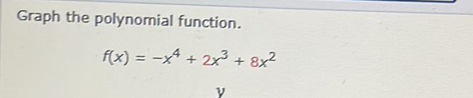 Graph the polynomial function.
\[
f(x)=-x^{4}+2 x^{3}+8 x^{2}
\]