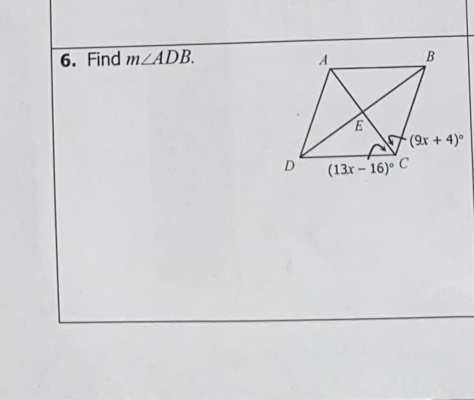 6. Find \( m \angle A D B \).