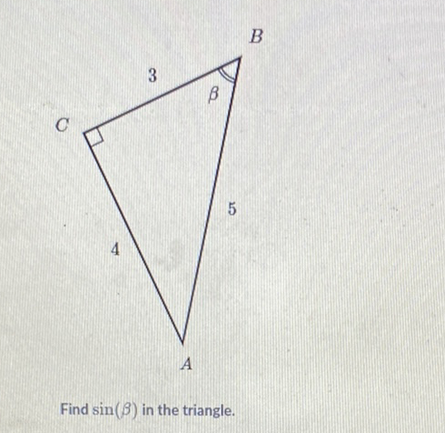 Find \( \sin (\beta) \) in the triangle.