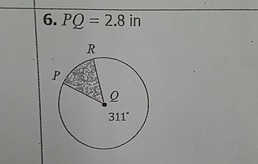 \( 6 . P Q=2.8 \) in