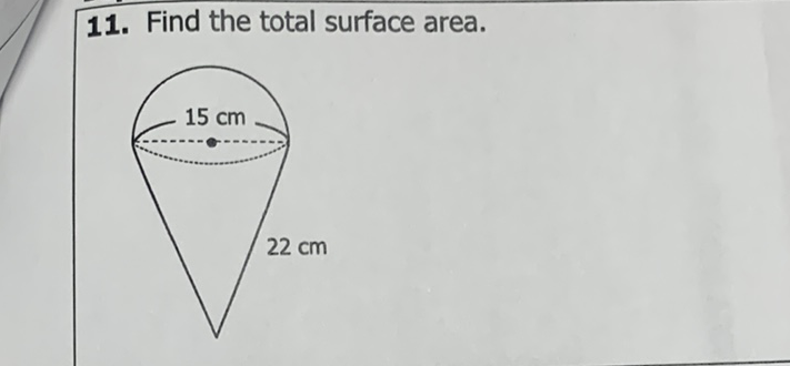 11. Find the total surface area.