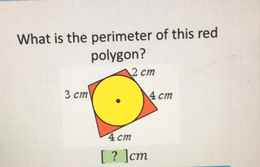 What is the perimeter of this red polygon?