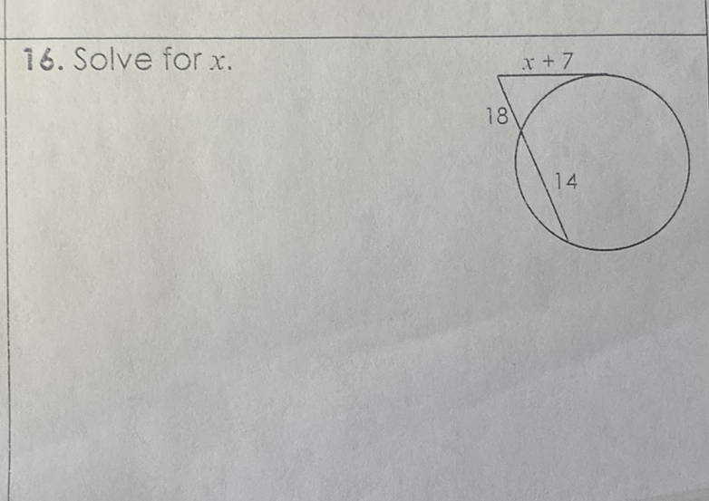 16. Solve for \( x \).