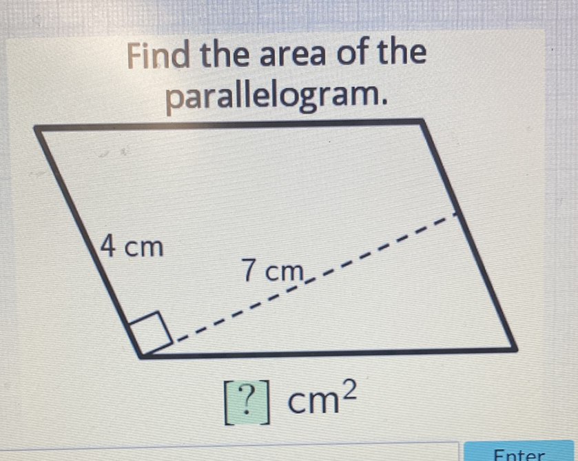 Find the area of the parallelogram.