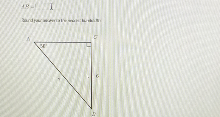 \[
A B=
\]
Round your answer to the nearest hundredth.