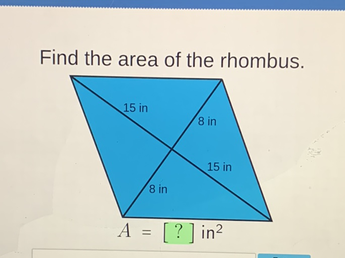 Find the area of the rhombus.