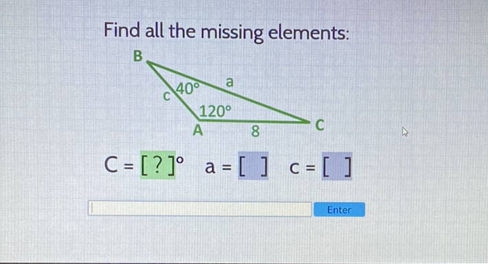 Find all the missing elements:
\[
C=[?]^{\circ} \quad \mathrm{a}=\left[\begin{array}{l}
\mathrm{C} \\
\mathrm{C}=[]
\end{array}\right.
\]