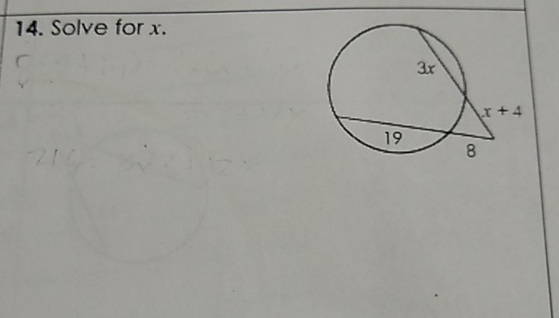 14. Solve for \( x \).