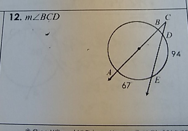 12. \( m \angle B C D \)