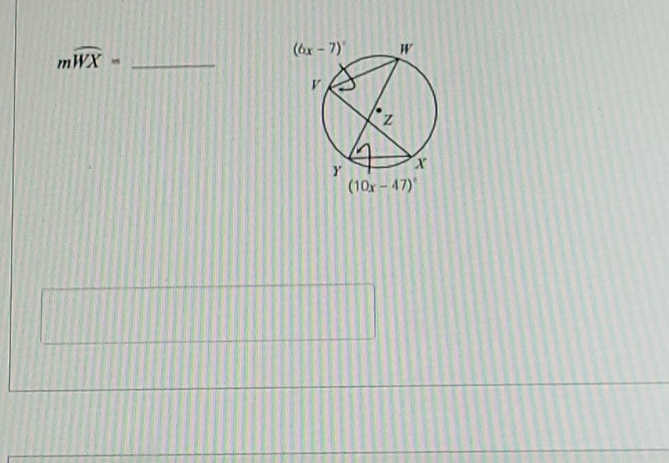 \( m \overline{W X}= \)