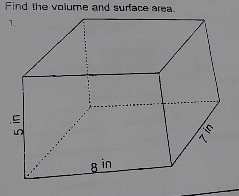 Find the volume and surface area.