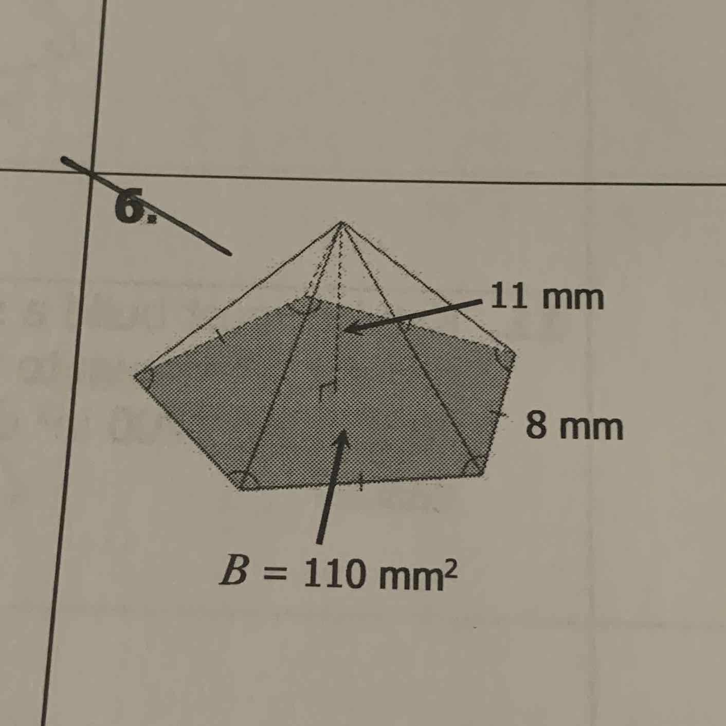 \( B=110 \mathrm{~mm}^{2} \)