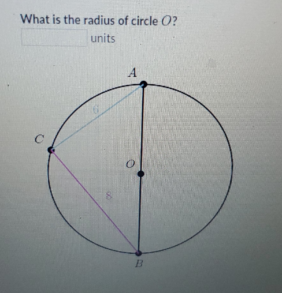 What is the radius of circle \( O ? \)
units