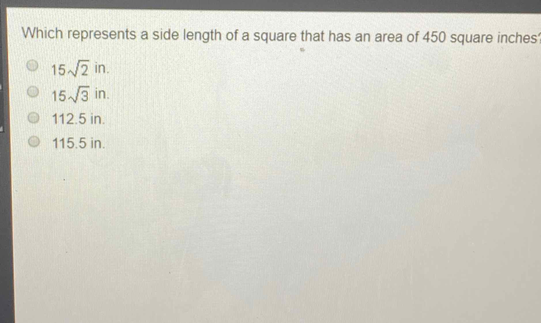 Which Represents A Side Length Of A Square Th By AI R MATH