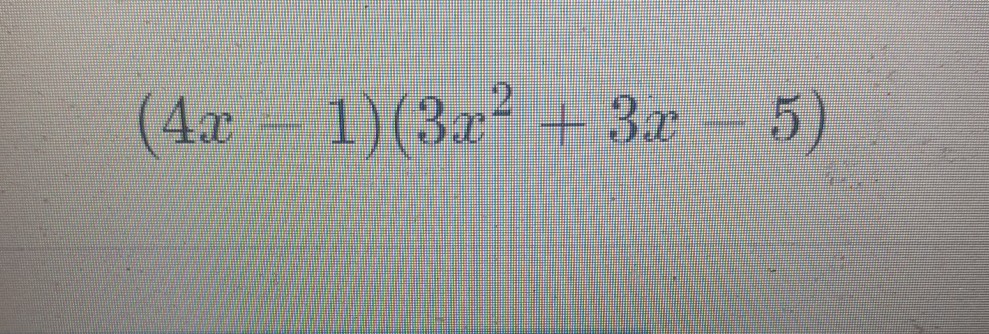 \( (4 x-1)\left(3 x^{2}+3 x-5\right) \)