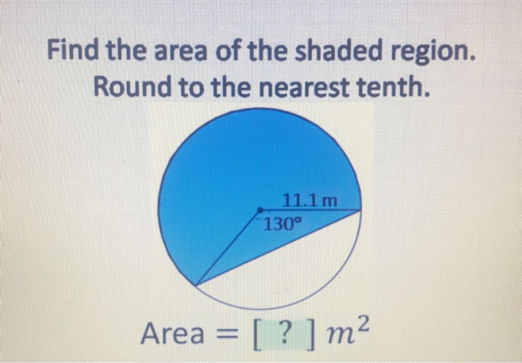 Find the area of the shaded region. Round to the nearest tenth.