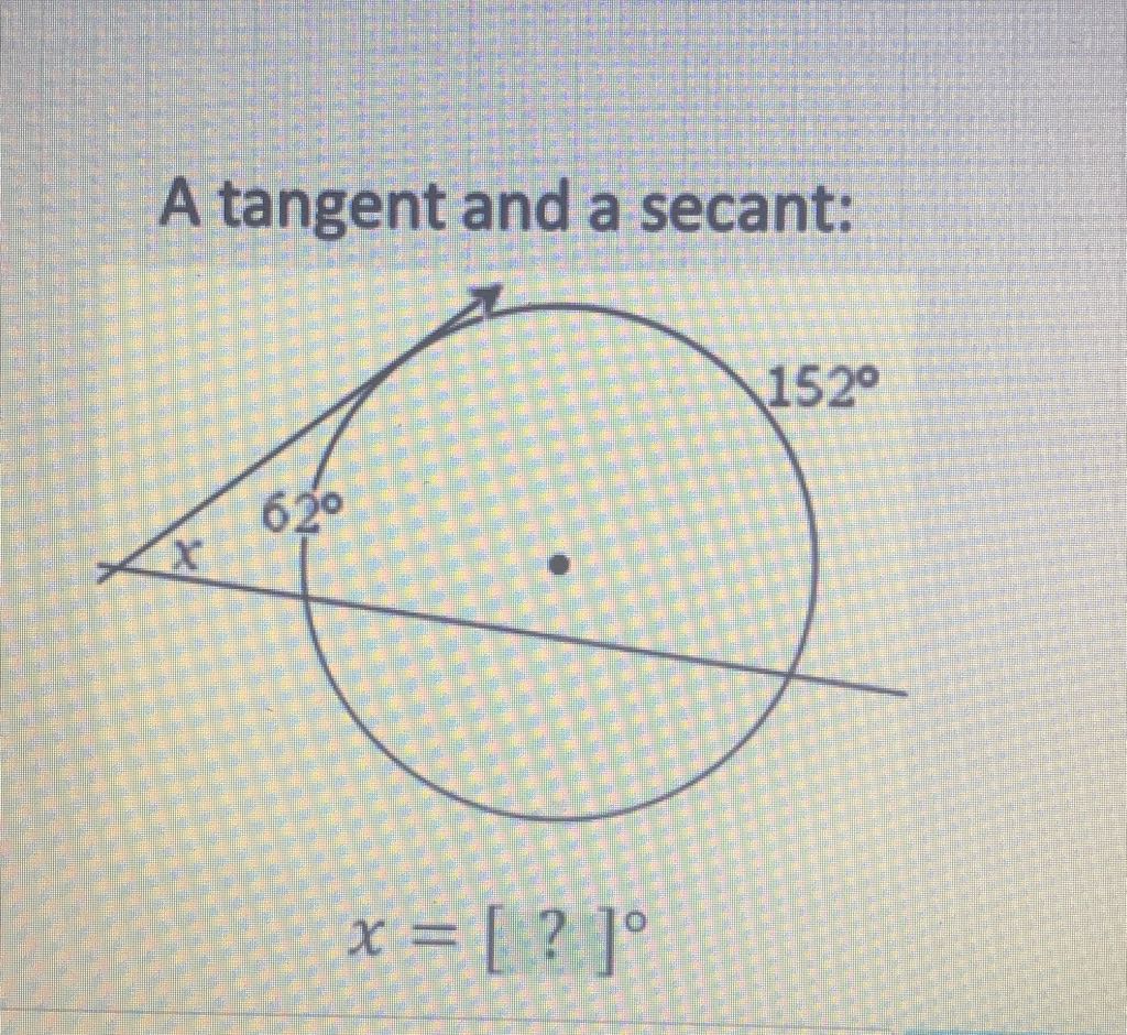 A tangent and a secant: