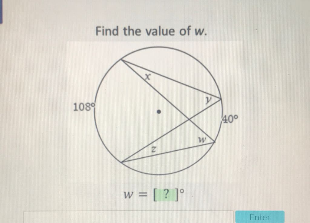 Find the value of \( w \).