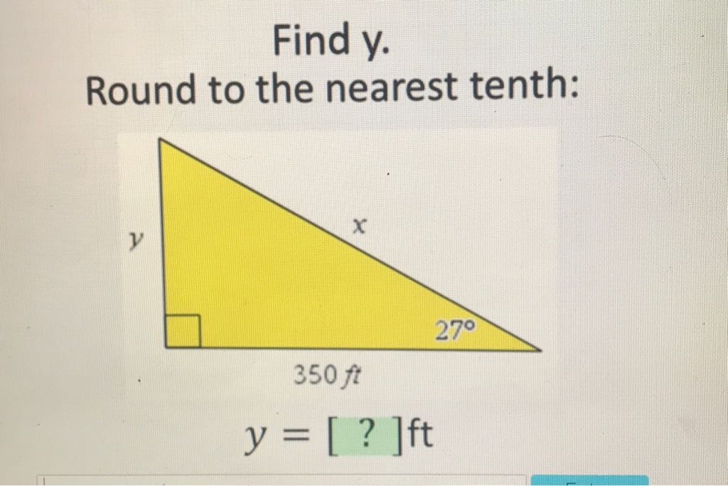 Find \( y \). Round to the nearest tenth: