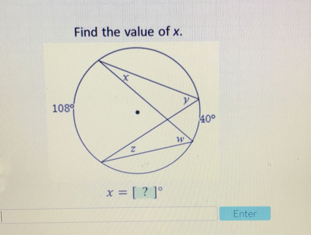 Find the value of \( x \).
Enter