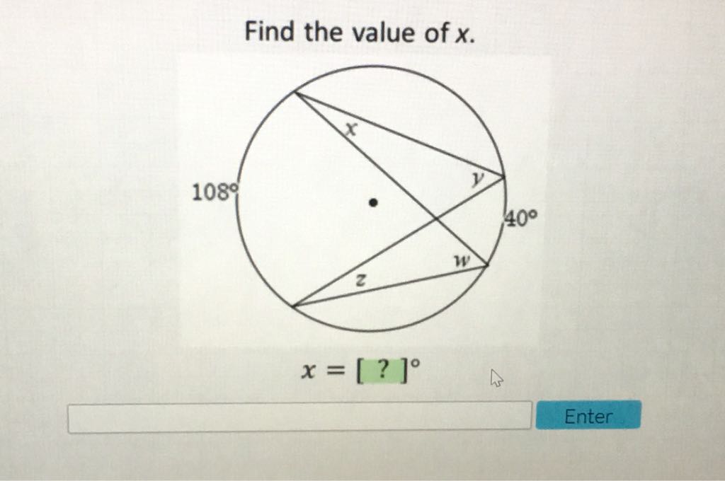Find the value of \( x \).
Enter