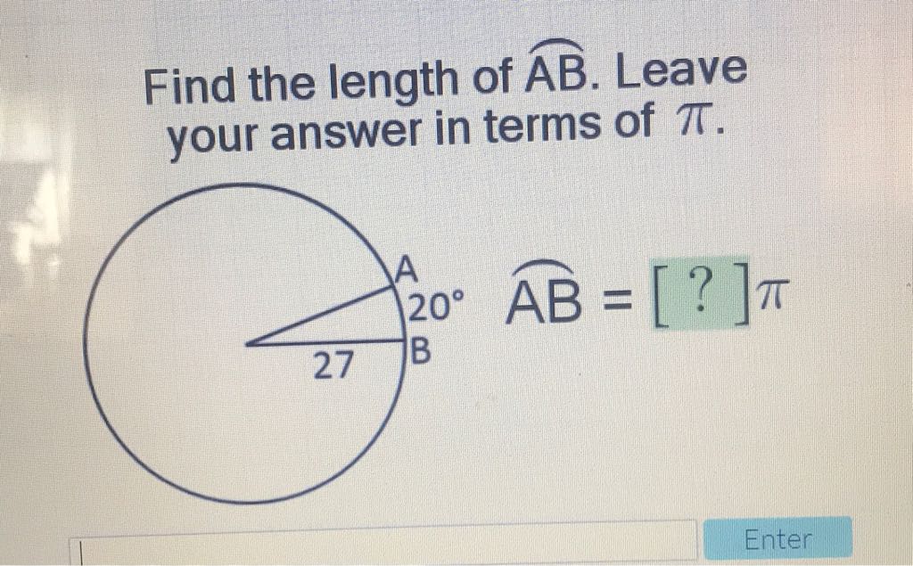 Find the length of \( \overparen{A B} \). Leave your answer in terms of \( \pi \).